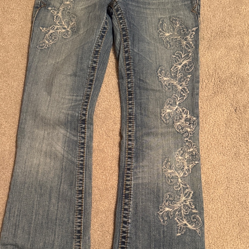 Ariat Ruby Blue Boot Cut Jeans With Embroidery 27… - image 2
